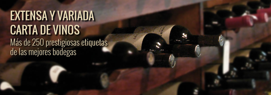 Extensa y variada carta de vinos